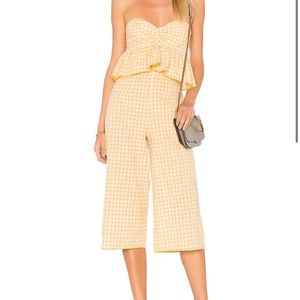 Tularosa Revolve Marley Jumpsuit Yellow Gingham